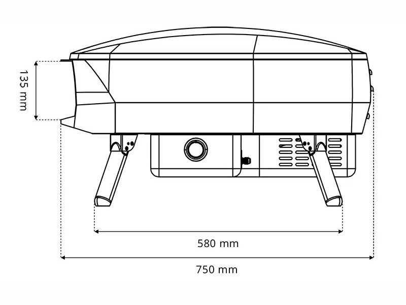 Witt Pizzaofen Seitenansicht technisch