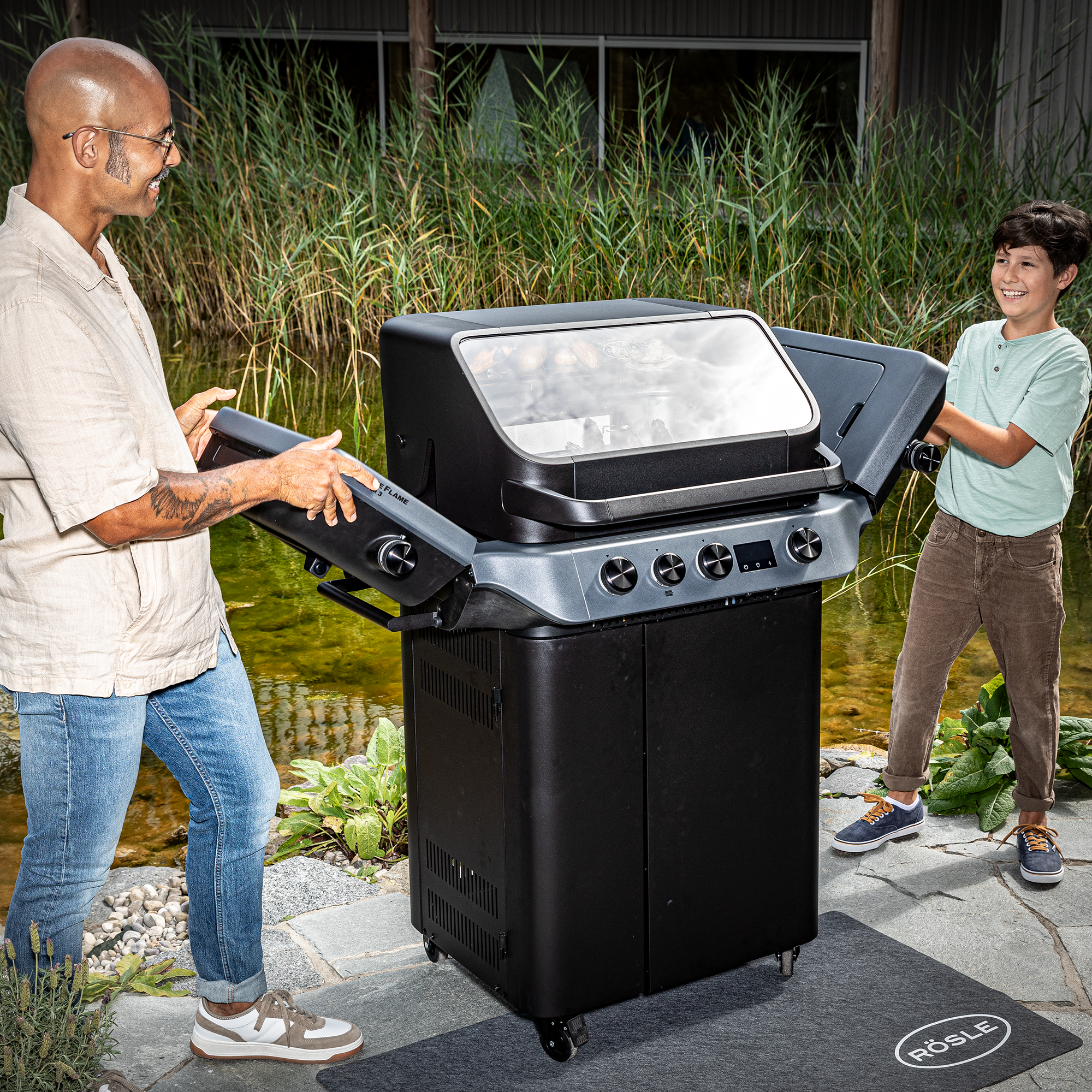 rösle grill grilldeckel zu mit grillgut